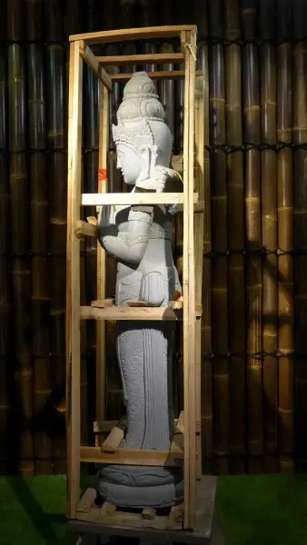 Product image 3 of the product “Standing Sri Dewi, Folded hands and Turning the wheels models, sizes 160cm and 175cm, Natural finish Folded hands (A) | 160 cm”